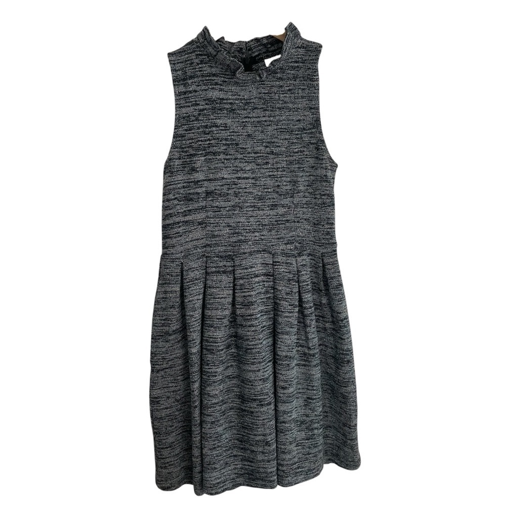 Anthropologie Ganni Charcoal Sleeveless preppy pleated dress New dark academia